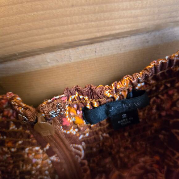 J. Crew Jumpsuit Vintage Vines Cottage Tank Top Flowy Floral Brown Fall Boho 2 - Picture 5 of 5